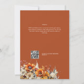 Invitation Rustic Barn Mariage | Automne Brûlé Orange (Dos)
