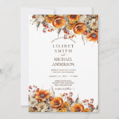 Invitation Rustic Barn Mariage | Automne Brûlé Orange (Devant)
