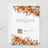 Invitation Rustic Barn Mariage | Automne Brûlé Orange (Dos)