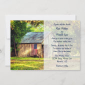 Invitation Rustic Barn Patriotique US Mariage du drapeau amér (Devant)