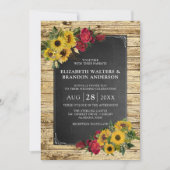 Invitation Rustic Barn Sunflower & Roses Wedding (Devant)