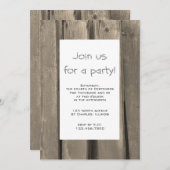 Invitation Rustic Barn Wood (Devant / Derrière)