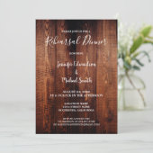 Invitation Rustic barn wood country wedding rehearsal dinner (Debout devant)