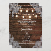 Invitation Rustic Barn Wood & Mason Jars Mariage (Devant / Derrière)