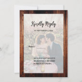 Invitation Rustic barn wood photo country RSVP (Devant)