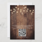 Invitation Rustic Barn Wood String Lights QR Code Wedding (Dos)