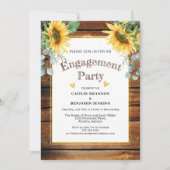 Invitation Rustic Barn Wood Sunflower (Devant)