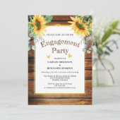 Invitation Rustic Barn Wood Sunflower (Debout devant)