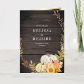 Invitation Rustic Barn Wood Sunflower Pumpkin QR Code Wedding (Devant)