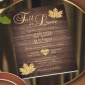 Invitation Rustic Barnwood Country Gold TOMBE DANS AMOUR Mari