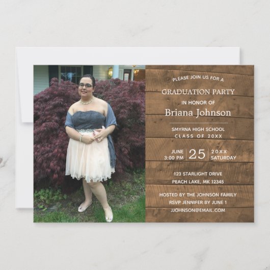 Invitation Rustic Barnwood - Diplôme photo (Devant)