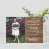 Invitation Rustic Barnwood - Diplôme photo (Debout devant)