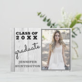 Invitation Rustic Barnwood Photo 2025 Graduation Party (Debout devant)