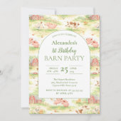 Invitation Rustic Barnyard Farm Animals 1st Birthday (Devant)