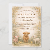 Invitation Rustic Barnyard Meadow Baby Shower (Devant)