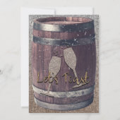 Invitation Rustic Barrel & Burlap Salue Pub Engagement Party (Dos)