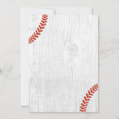 Invitation Rustic Baseball Sports Boy 6e fête d'anniversaire (Dos)