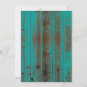 Invitation Rustic Baseball Sports Turquoise Wood Boy Baby sho (Dos)