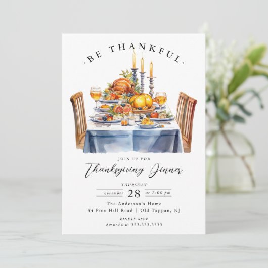 Invitation Rustic Be Thanksgiving Dîner (Debout devant)