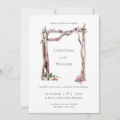 Invitation Rustic Beach Aquarelle Bois Dérivé Mariage Arch In (Devant)