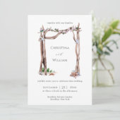 Invitation Rustic Beach Aquarelle Bois Dérivé Mariage Arch In (Debout devant)