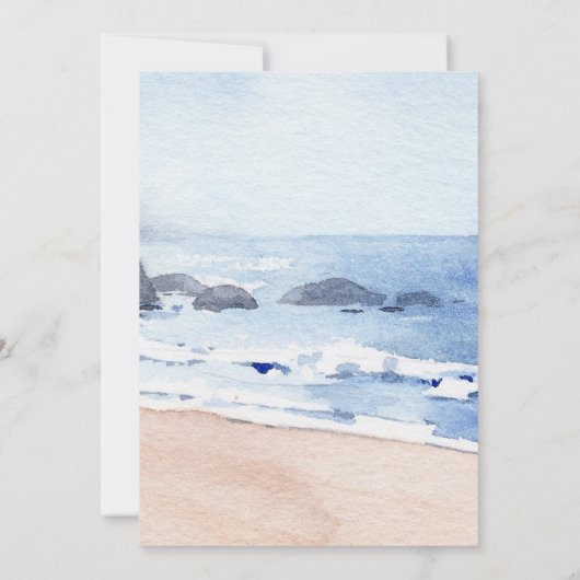 Invitation Rustic Beach Aquarelle Bois Dérivé Mariage Arch In (Dos)