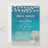 Invitation Rustic Beach Baby's Breath Flowers Fête des mariée (Devant)