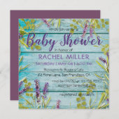 Invitation Rustic Beach Chic Lavender Baby shower (Devant / Derrière)