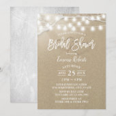 Invitation Rustic Beach Deux Coeurs Élégante Fête des mariées (Devant / Derrière)