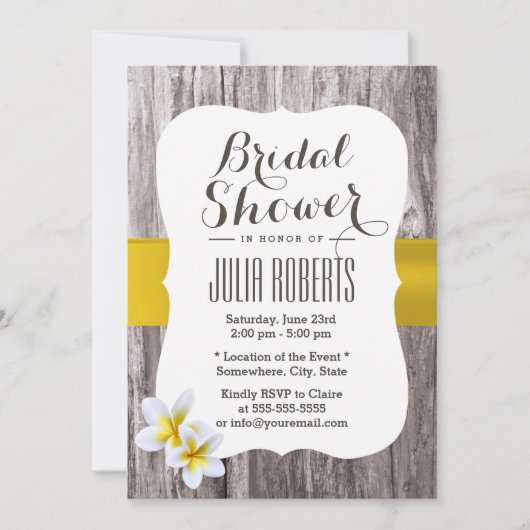 Invitation Rustic Beach Fête des mariées Florale été (Devant)