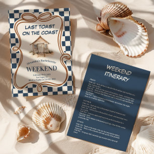 Invitation Rustic Beach Hut Côte En vichy Bachelorette