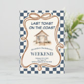 Invitation Rustic Beach Hut Côte En vichy Bachelorette (Debout devant)