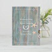Invitation Rustic Beach Nautical Graduation Party (Debout devant)