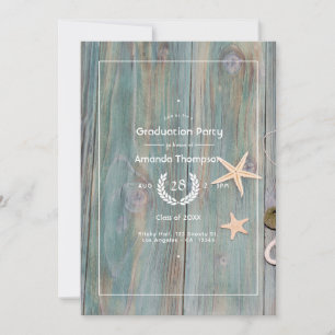 Invitation Rustic Beach Nautical Graduation Party