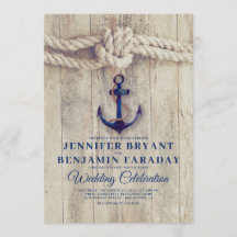 Rustic Beach - Nautical Navy Ancre Mariage