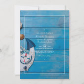 Invitation Rustic Beach QR Code RSVP Mariage nautique (Devant)