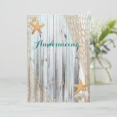 Invitation Rustic Beach Starfish Mariage Annouement (Debout devant)