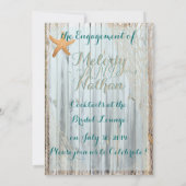Invitation Rustic Beach Starfish Mariage Annouement (Dos)