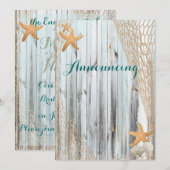Invitation Rustic Beach Starfish Mariage Annouement (Devant / Derrière)