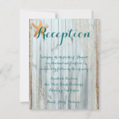 Invitation Rustic Beach Starfish Mariage Réception Insertion (Dos)