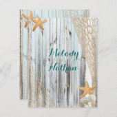 Invitation Rustic Beach Starfish Mariage Réception Insertion (Devant / Derrière)