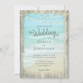 Invitation Rustic Beach Wedding All in One QR Code (Devant)