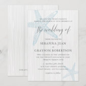 Invitation Rustic Beach Wedding Tropical Blue Starfish Invita (Devant / Derrière)