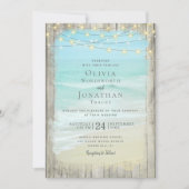 Invitation Rustic Beach Wood Destination Mariage (Devant)