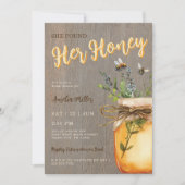 Invitation Rustic Bee She Found Her Honey Bridal Shower (Devant)