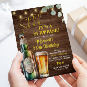 Invitation Rustic Beer Surprise Fête d'anniversaire pour adul
