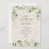 Invitation Rustic Birch Botanical Forest Mariage extérieur (Devant)