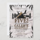 Invitation Rustic Birch Outdoor Wilderness Birthday Party (Devant)