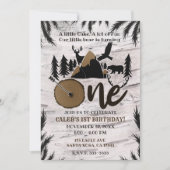 Invitation Rustic Birch Outdoor Wilderness Un 1er anniversair (Devant)