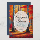 Invitation Rustic Birch Tree Fall Forest Engagement Shower (Devant / Derrière)